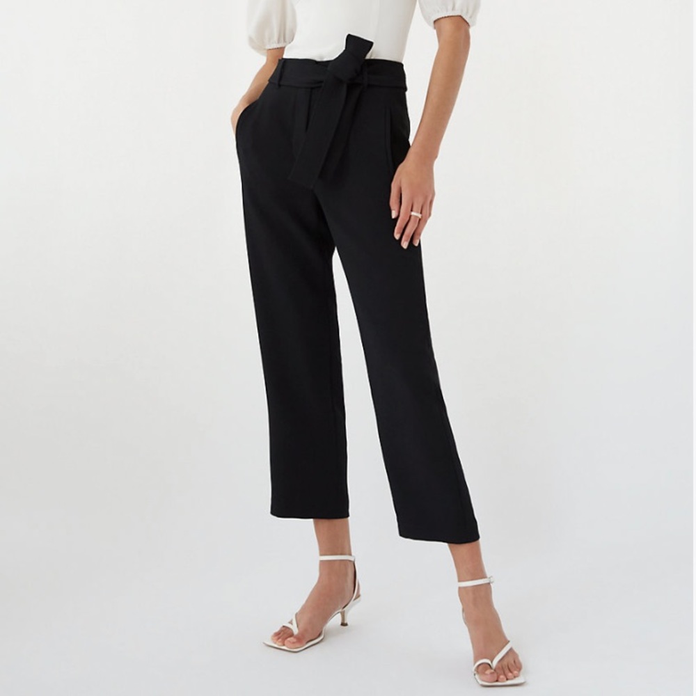 Aritzia Wilfred Black Tie-Front Pants